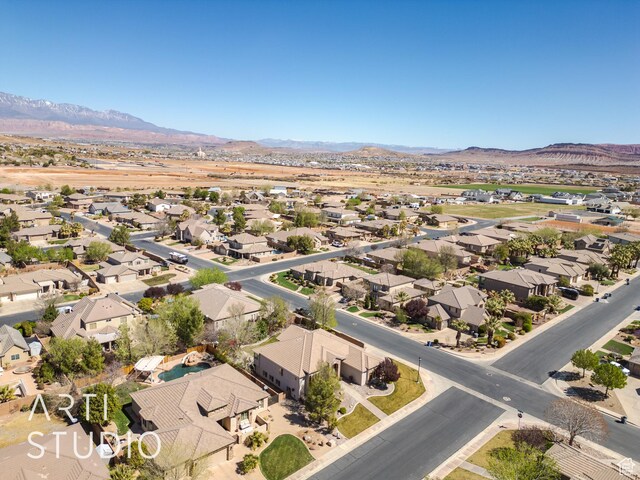 2445 E 2860 S, St George, UT 84790 - aerial view with a residential view and a mountain view