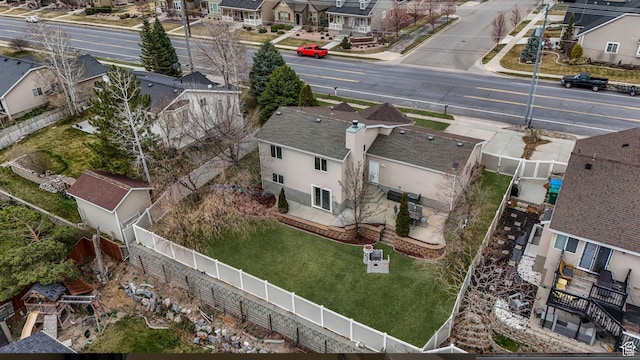aerial view featuring a residential view