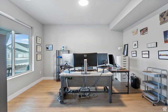 3161 N 3150 W, Plain City, UT 84404 - office space with baseboards, wood finished floors, and plenty of natural light