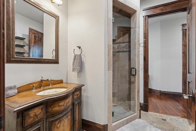 7507 Sage Meadow Rd, Park City, UT 84098 - full bath with a stall shower, baseboards, and vanity
