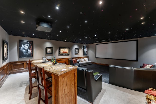 7507 Sage Meadow Rd, Park City, UT 84098 - cinema featuring light colored carpet and wainscoting