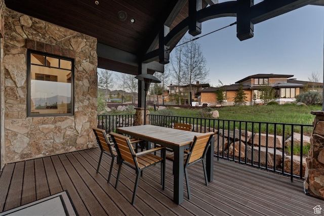 7507 Sage Meadow Rd, Park City, UT 84098 - wooden terrace featuring outdoor dining area