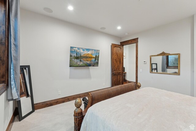 7507 Sage Meadow Rd, Park City, UT 84098 - bedroom with light carpet, recessed lighting, and baseboards
