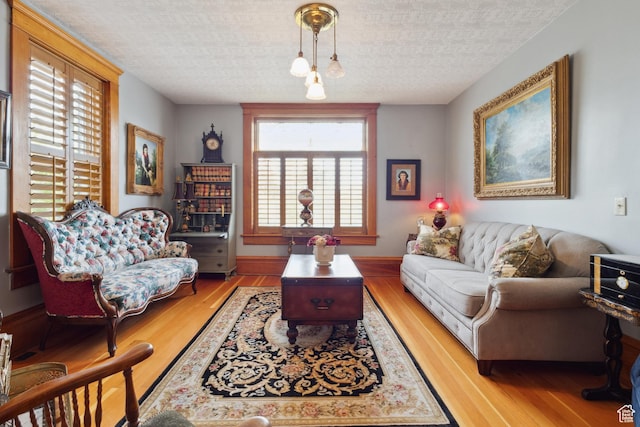 368 E 300 N, Logan, UT 84321 - living area featuring a textured ceiling and wood finished floors