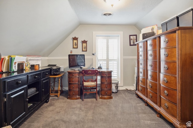 368 E 300 N, Logan, UT 84321 - carpeted office space with visible vents, vaulted ceiling, and baseboards