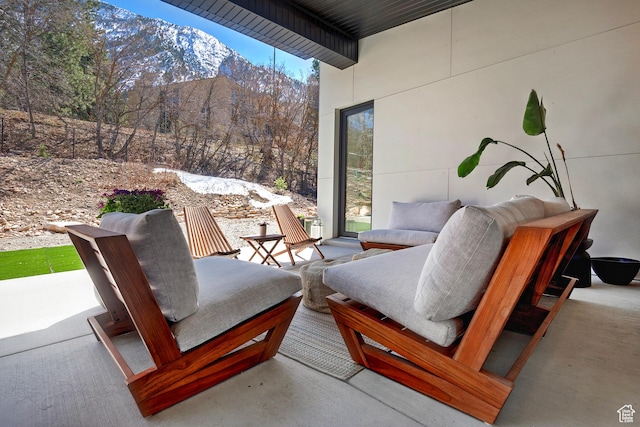 view of patio featuring an outdoor living space