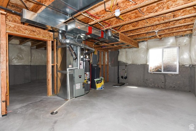 202 E Aparicio Dr, Tooele, UT 84074 - basement featuring heating unit and gas water heater