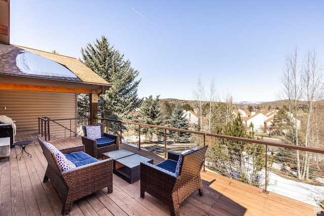 deck featuring an outdoor hangout area