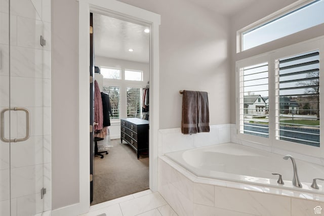 8165 S Willow Creek Cv E, Cottonwood Heights, UT 84093 - ensuite bathroom with a stall shower, ensuite bath, and a garden tub