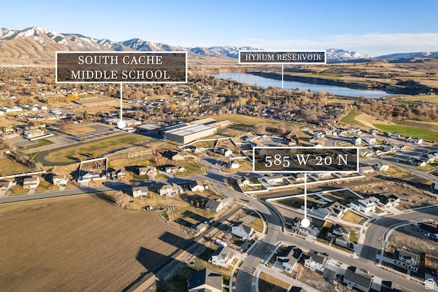 585 W 20 N, Hyrum, UT 84319 - drone / aerial view featuring a water and mountain view