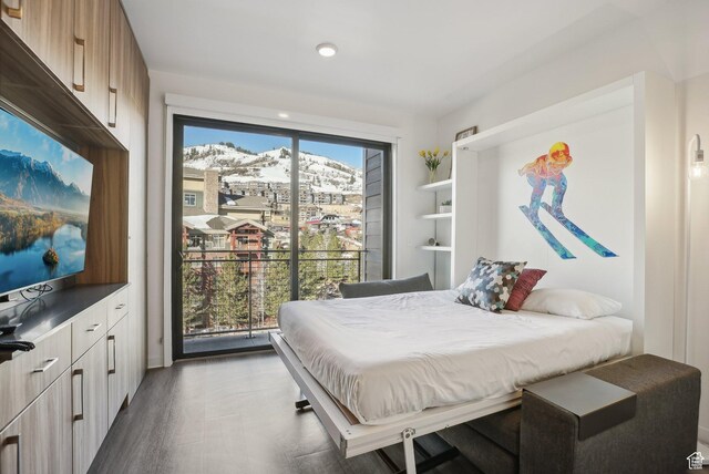 2670 Canyons Resort Dr Unit 424, Park City, UT 84098 - bedroom with access to outside, wood finished floors, and recessed lighting