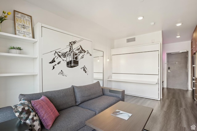 2670 Canyons Resort Dr Unit 424, Park City, UT 84098 - living area with dark wood-style flooring and recessed lighting