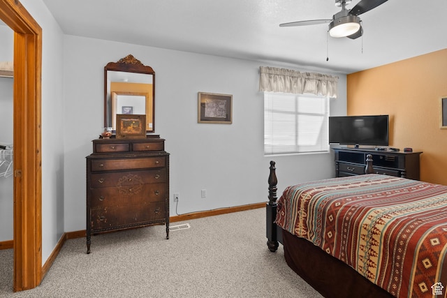 3418 E La Camino, Moab, UT 84532 - carpeted bedroom featuring baseboards and a ceiling fan