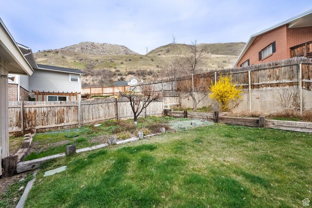 276 N 1100 E, Springville, UT 84663 - view of yard with a garden, a mountain view, and a fenced backyard