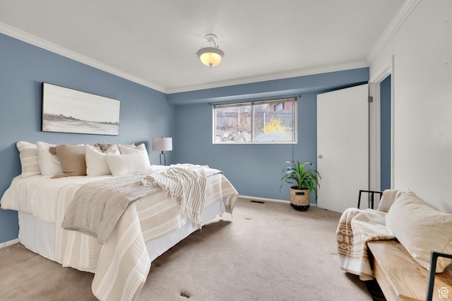 276 N 1100 E, Springville, UT 84663 - bedroom with baseboards, visible vents, crown molding, and carpet floors