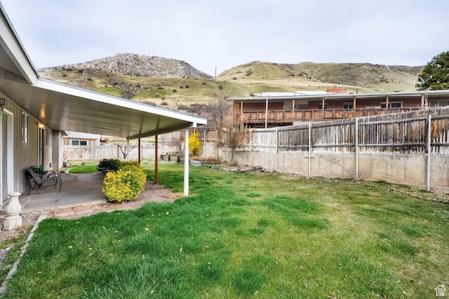 276 N 1100 E, Springville, UT 84663 - view of yard with fence, a patio area, and a mountain view