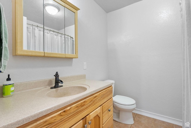 270 N 100 W, Goshen, UT 84633 - bathroom with a shower with curtain, tile patterned floors, toilet, and vanity