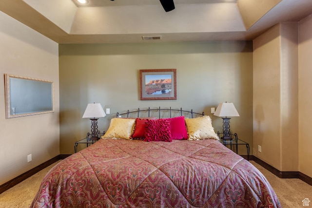 428 N Northstar Dr, St George, UT 84770 - carpeted bedroom with a tray ceiling, visible vents, and baseboards