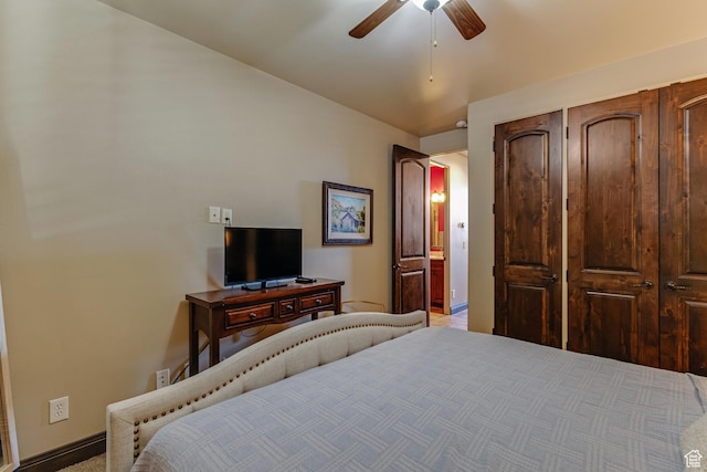 428 N Northstar Dr, St George, UT 84770 - bedroom with baseboards, ceiling fan, and light colored carpet