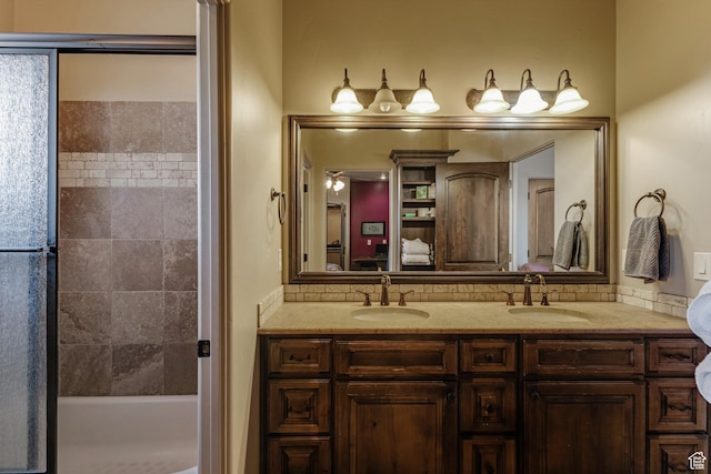 428 N Northstar Dr, St George, UT 84770 - ensuite bathroom featuring shower / bath combination, a sink, double vanity, and connected bathroom