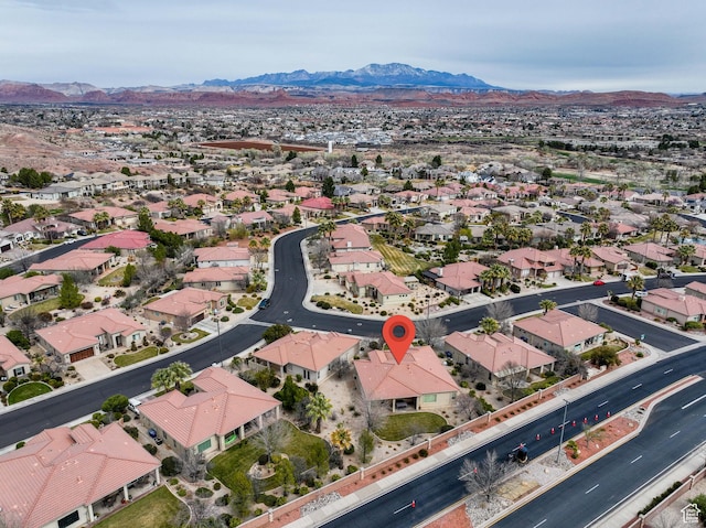 2653 Rio Lobo Dr, St George, UT 84770 - drone / aerial view with a mountain view and a residential view