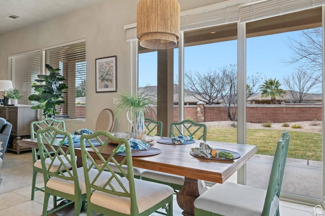 2653 Rio Lobo Dr, St George, UT 84770 - dining space featuring visible vents and light tile patterned floors