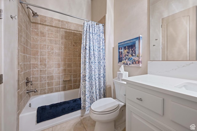 2653 Rio Lobo Dr, St George, UT 84770 - bathroom with tile patterned floors, shower / tub combo, toilet, and vanity