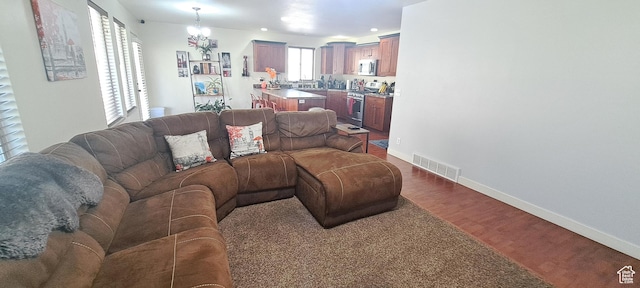 245 E 660 S, Willard, UT 84340 - living room with recessed lighting, baseboards, visible vents, and dark wood-type flooring