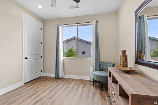 714 N Millcreek Springs Dr, Washington, UT 84780 - living area with wood finished floors, baseboards, ceiling fan, and recessed lighting