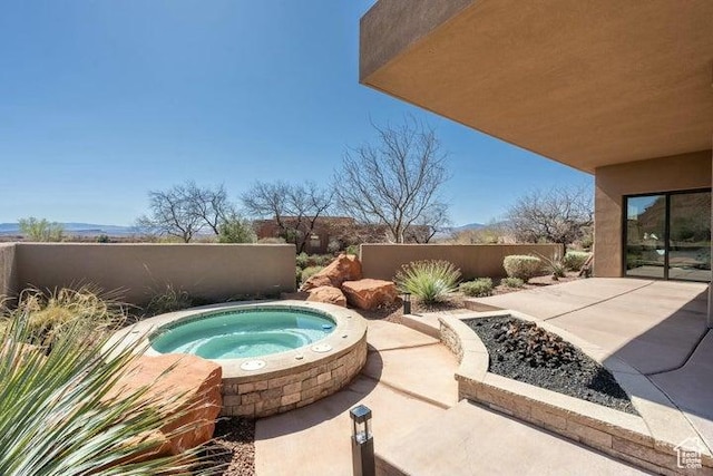 3052 N Snow Canyon Pkwy Unit 36, St George, UT 84770 - view of pool with an in ground hot tub, fence, and a patio area