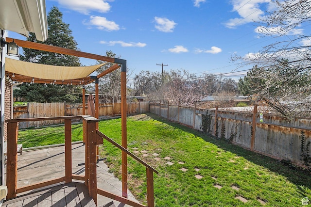 1138 E Hudson Ave, Salt Lake City, UT 84106 - view of yard featuring a fenced backyard and a pergola