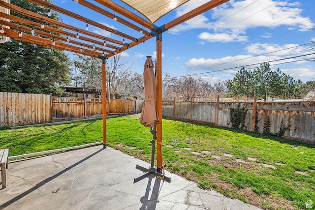1138 E Hudson Ave, Salt Lake City, UT 84106 - view of yard with a fenced backyard, a pergola, and a patio