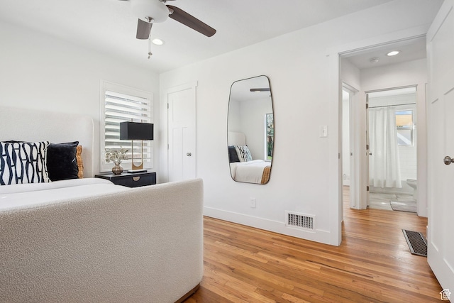 1138 E Hudson Ave, Salt Lake City, UT 84106 - bedroom featuring baseboards, visible vents, recessed lighting, and wood finished floors