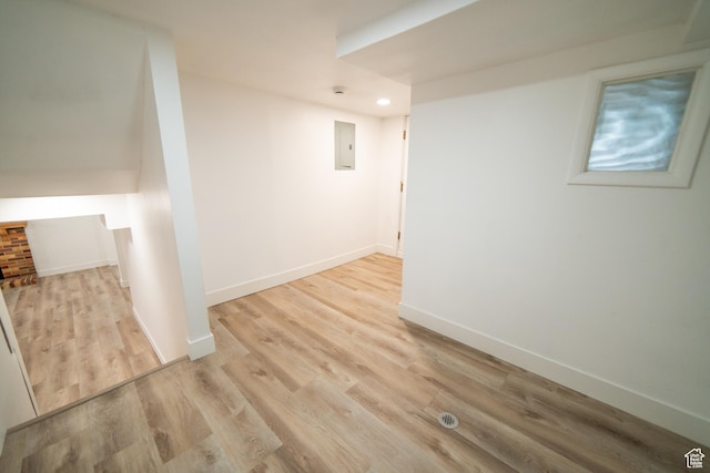 627 W La Salle Dr, Murray, UT 84123 - interior space with recessed lighting, baseboards, light wood-style floors, and electric panel