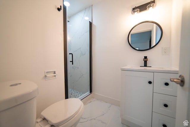627 W La Salle Dr, Murray, UT 84123 - full bathroom featuring a marble finish shower, marble finish floor, toilet, and baseboards