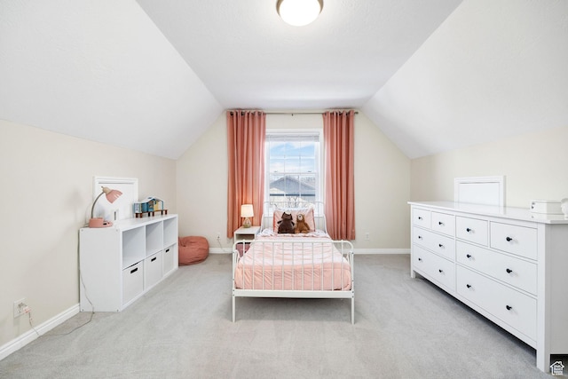 385 N 300 E, Providence, UT 84332 - bedroom with baseboards, lofted ceiling, and light carpet