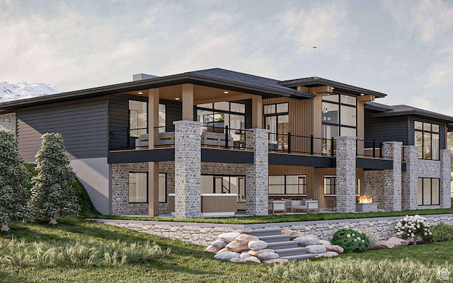 912 W Summit Creek Dr, Woodland Hills, UT 84653 - back of property with a balcony