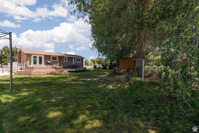 170 E 400 N, Monroe, UT 84754 - view of yard with french doors and a deck