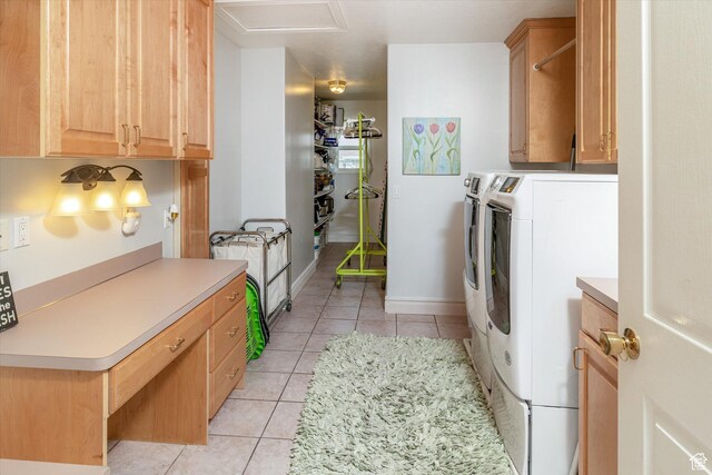 3011 N 1000 W, Pleasant View, UT 84414 - laundry room featuring washer and dryer, cabinet space, and light tile patterned flooring