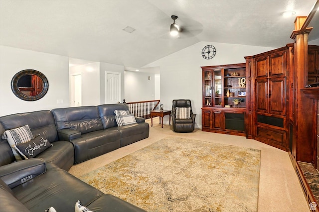 3011 N 1000 W, Pleasant View, UT 84414 - carpeted living room featuring ceiling fan and lofted ceiling