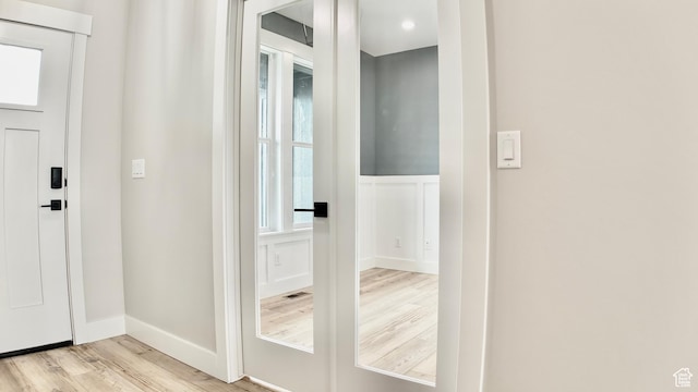 interior space with light wood-type flooring