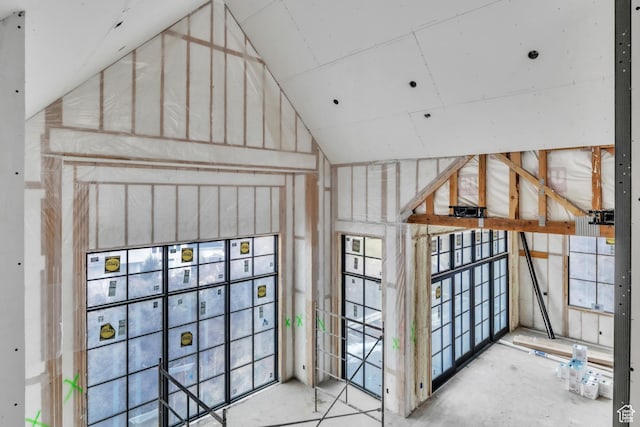interior space with vaulted ceiling