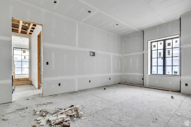 view of spare room