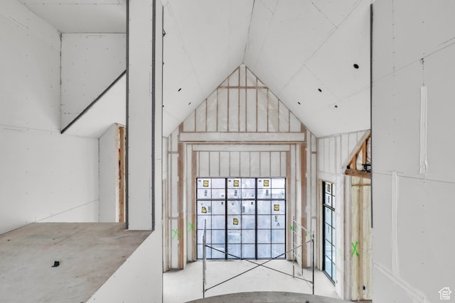 interior space featuring lofted ceiling