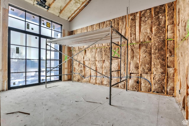 interior space featuring a high ceiling