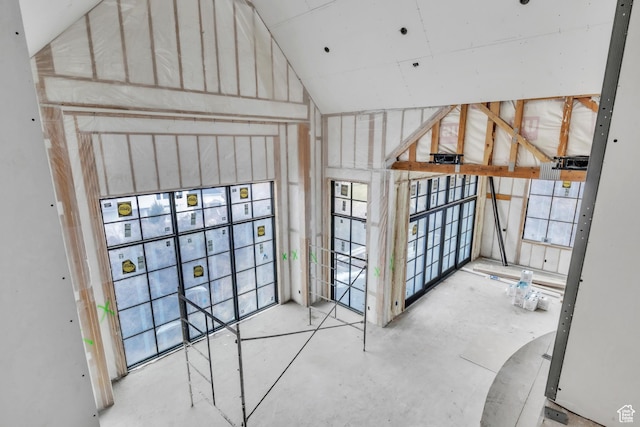 interior space with vaulted ceiling