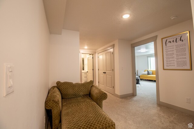 1438 N Jerry Gertsch Ln, Midway, UT 84049 - living area featuring baseboards, carpet flooring, and a textured ceiling