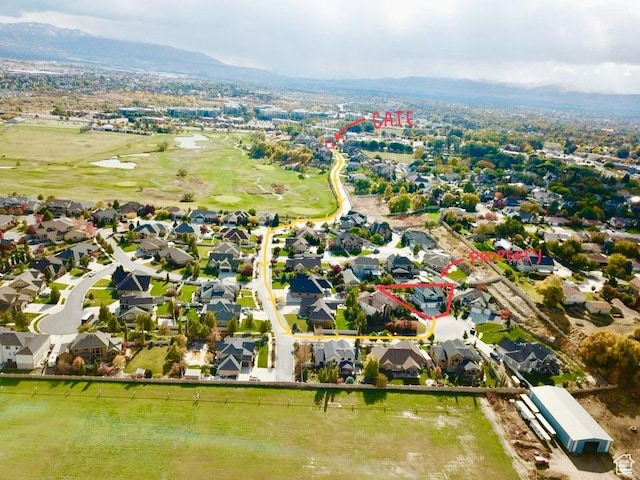 aerial view with a residential view