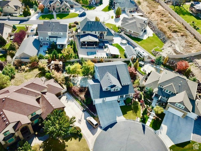 bird's eye view with a residential view