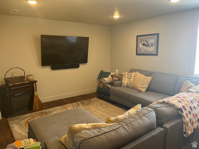 1869 Southpointe Ct, Logan, UT 84341 - living room with recessed lighting, baseboards, and wood finished floors